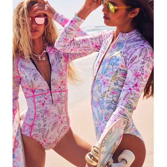 Hurley Swim Nwt Hurley X Love Shack Fancy Collab Long Sleeve Floral